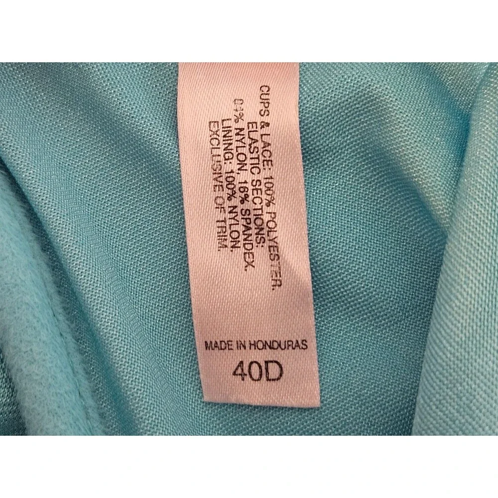 New VTG Victoria's Secret Second Skin Satin Bra 40 D‎ Bra Aqua